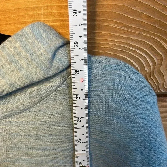 Vince Mens hooded pullover gray light blue stripes Lg cotton Modal Polyester Y2K - Picture 3 of 9